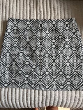 J. Crew Black and White Geometric Print Mini Skirt